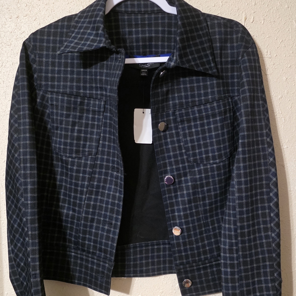 Laundry By Shelli Segal Small NWT Plaid Cropped Blazer